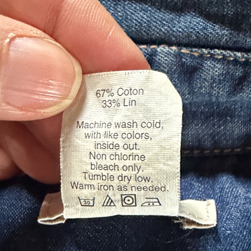 J. Crew Indigo Linen-Blend Jean Button-Down Shirt - Picture 6 of 6